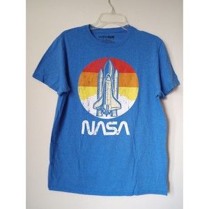 Fifthsun Nasa Men's Med. Blue Crew Neck Short Sleeve T-Shirt
